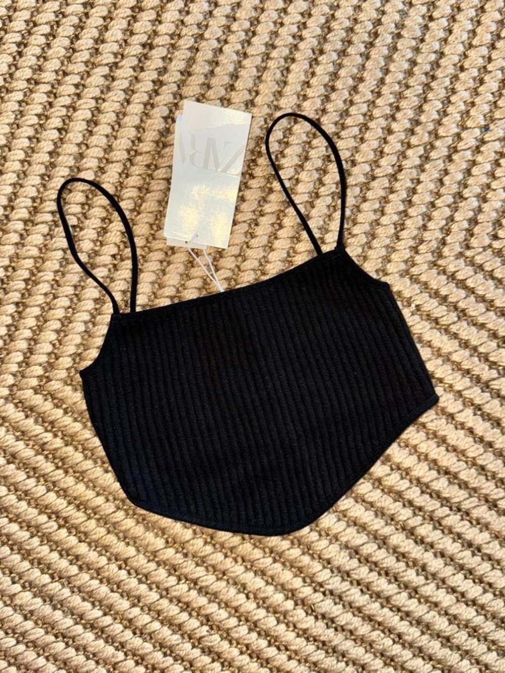 Black Ribbed Corset Top